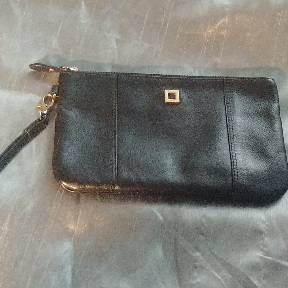 LODIS Clutch/ wristlet purse black leather designer